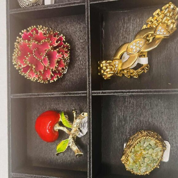 Vintage Black Rose Pendant Necklace — Artist Reworked Piece — Sterling Chain - Picture 5 of 8